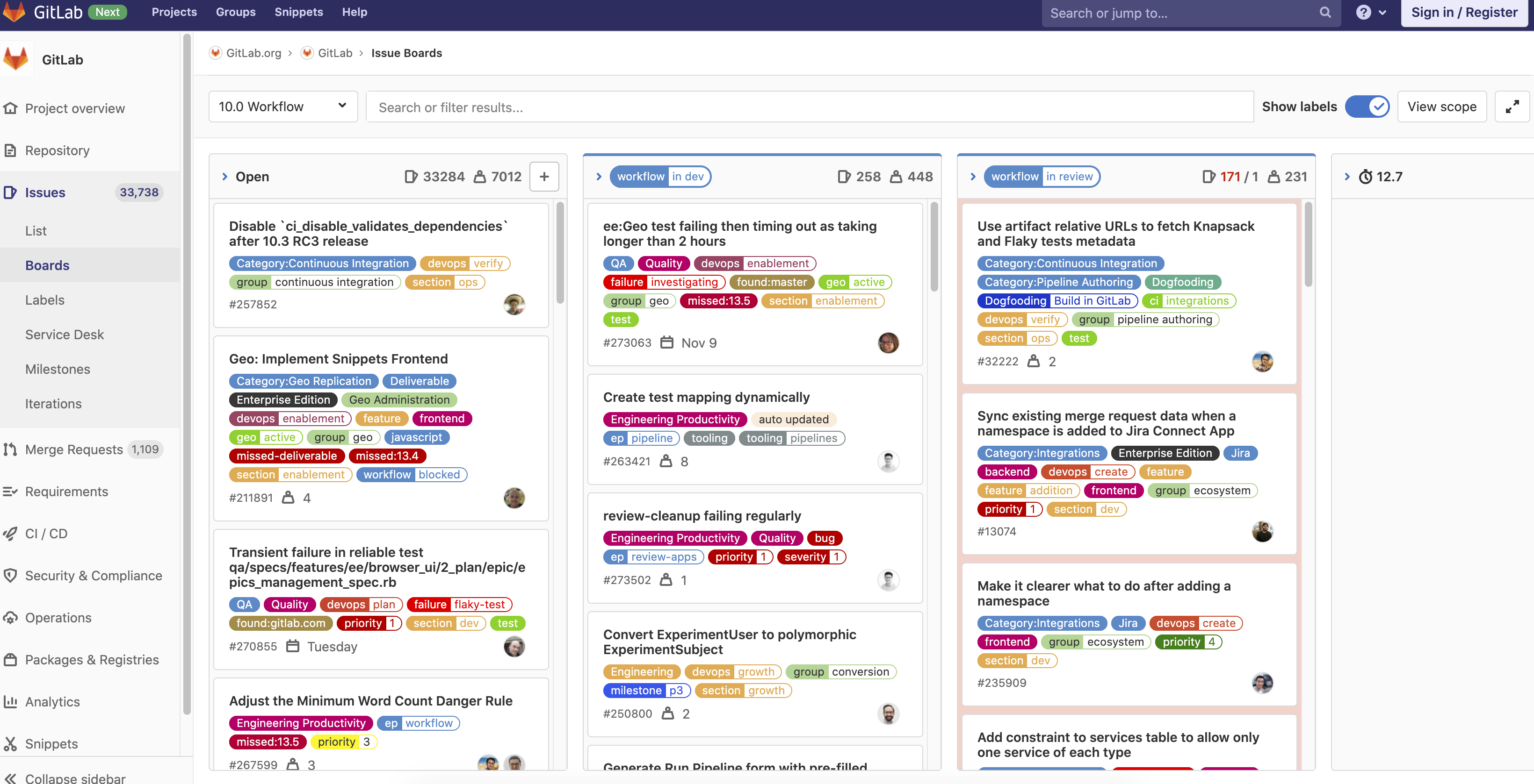 GitLab board view graphic